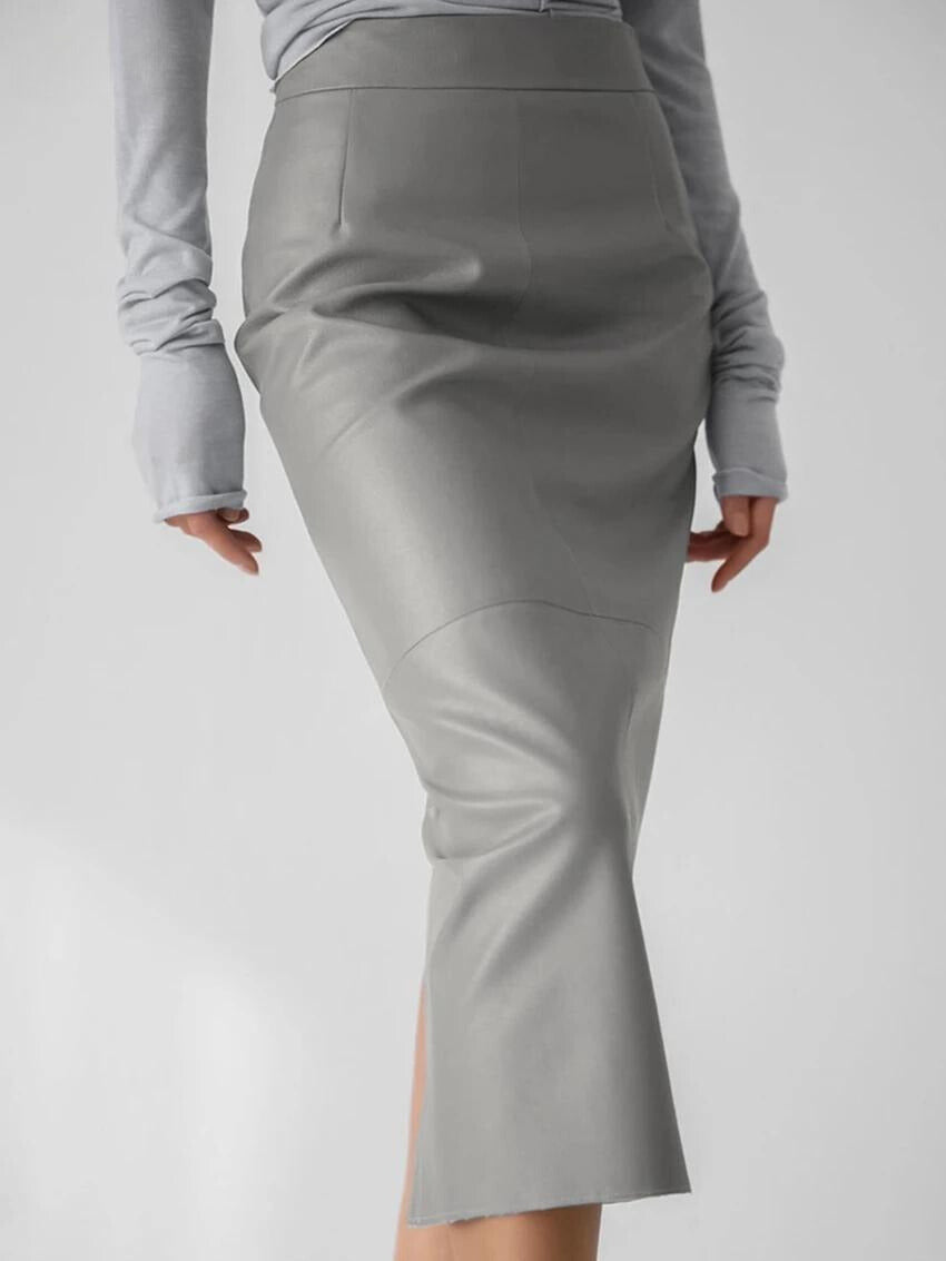 Nellie חצאית דמוי עור