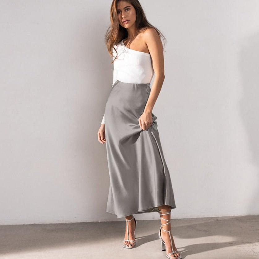 Billie חצאית מקסי סאטן