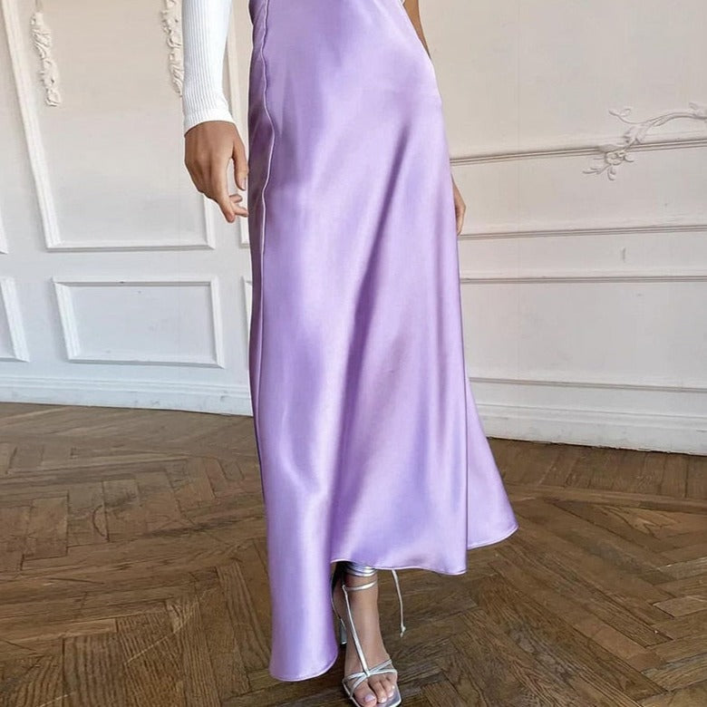 Billie חצאית מקסי סאטן