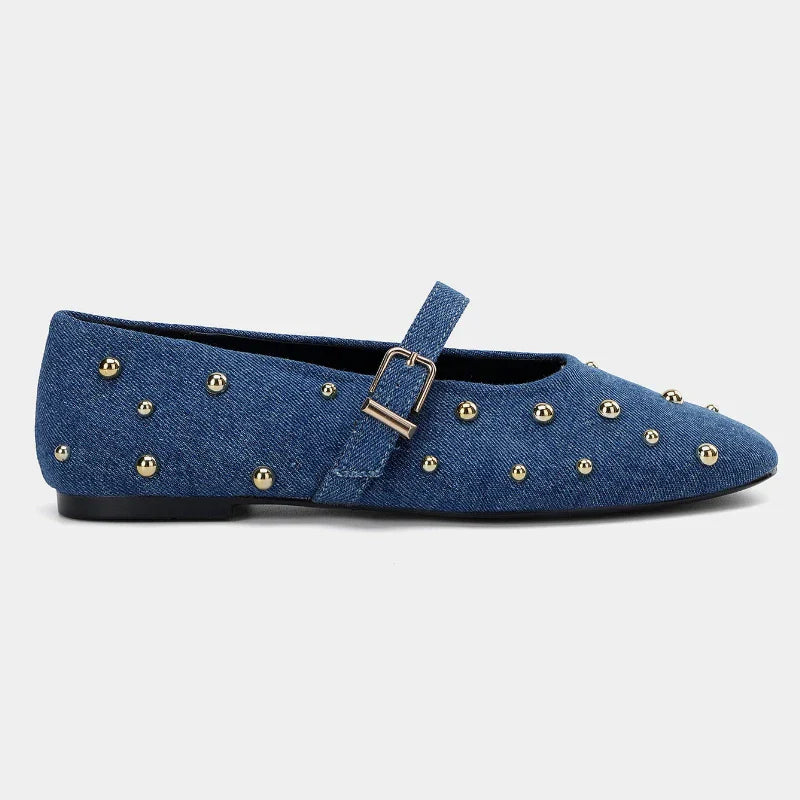Denim flat shoes