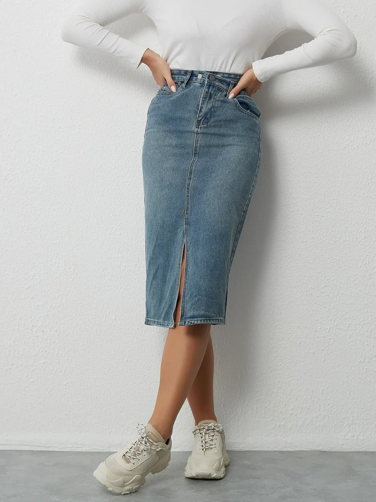 Flora חצאית מידי ג'ינס