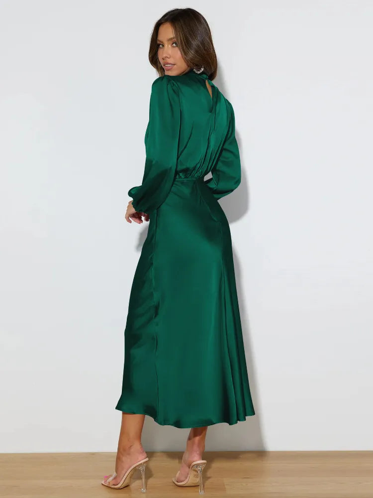 Watkins שמלת סאטן מקסי